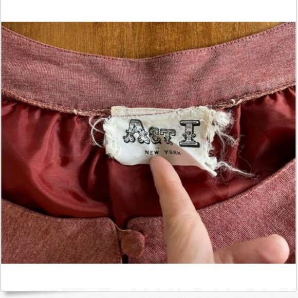 Vintage ACT 1 NEW YORK JERSEY DRESS Elastic Waist - Picture 4 of 12